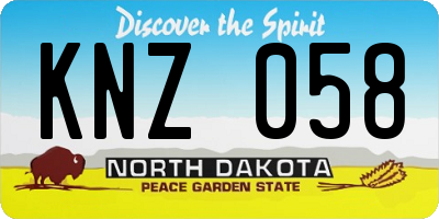 ND license plate KNZ058