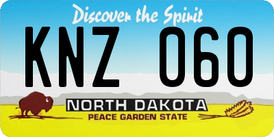 ND license plate KNZ060