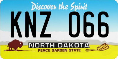 ND license plate KNZ066
