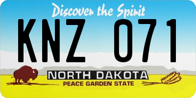 ND license plate KNZ071