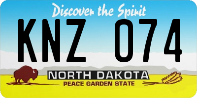 ND license plate KNZ074