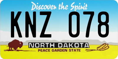 ND license plate KNZ078