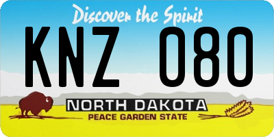 ND license plate KNZ080