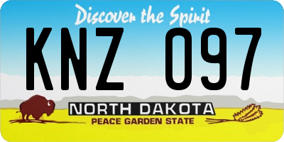 ND license plate KNZ097
