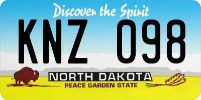 ND license plate KNZ098