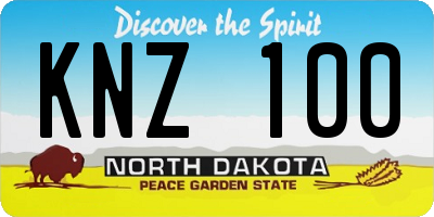 ND license plate KNZ100