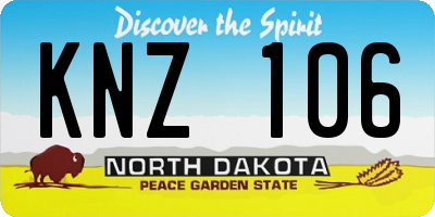 ND license plate KNZ106