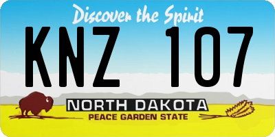 ND license plate KNZ107