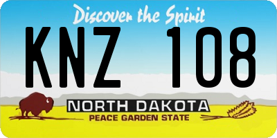 ND license plate KNZ108