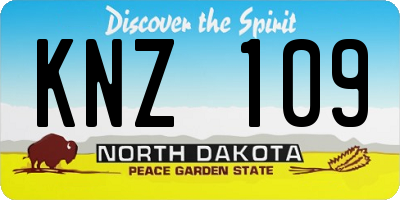 ND license plate KNZ109