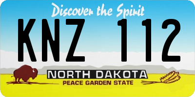 ND license plate KNZ112