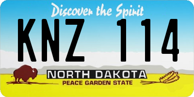 ND license plate KNZ114