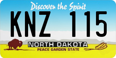 ND license plate KNZ115