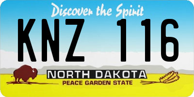 ND license plate KNZ116