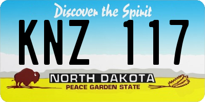 ND license plate KNZ117