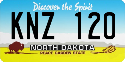 ND license plate KNZ120