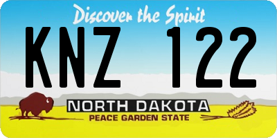 ND license plate KNZ122