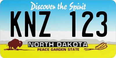 ND license plate KNZ123
