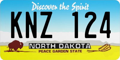 ND license plate KNZ124