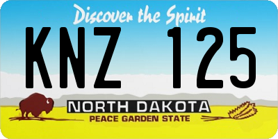ND license plate KNZ125