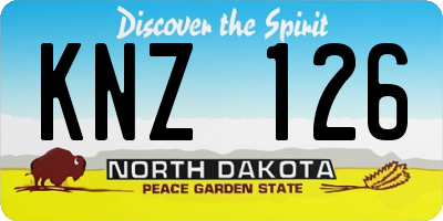 ND license plate KNZ126