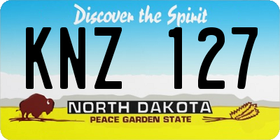 ND license plate KNZ127