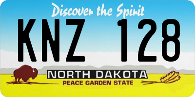 ND license plate KNZ128