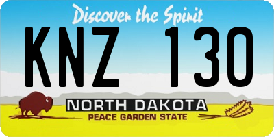 ND license plate KNZ130