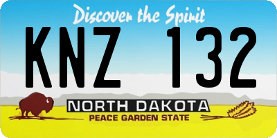 ND license plate KNZ132