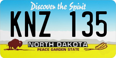 ND license plate KNZ135