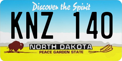 ND license plate KNZ140