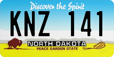 ND license plate KNZ141