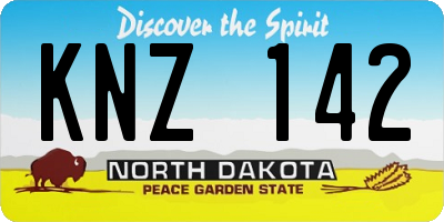 ND license plate KNZ142