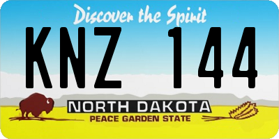 ND license plate KNZ144