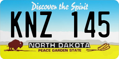 ND license plate KNZ145