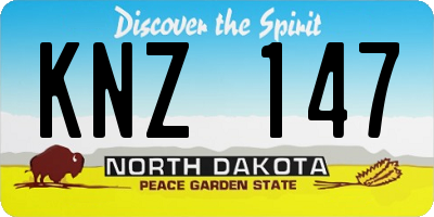 ND license plate KNZ147