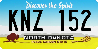 ND license plate KNZ152