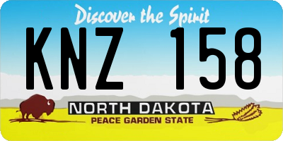 ND license plate KNZ158