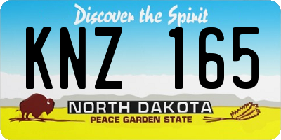 ND license plate KNZ165