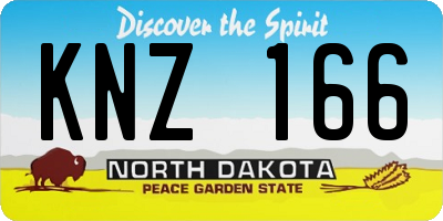 ND license plate KNZ166