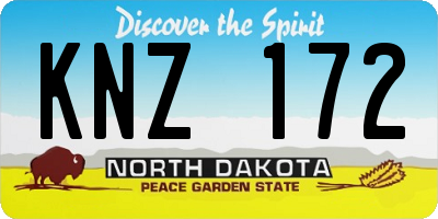 ND license plate KNZ172