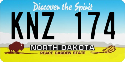ND license plate KNZ174