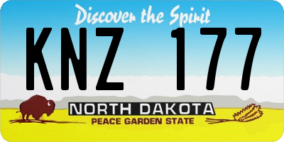 ND license plate KNZ177