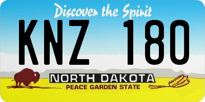 ND license plate KNZ180