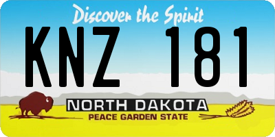 ND license plate KNZ181