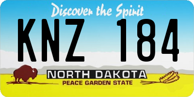 ND license plate KNZ184