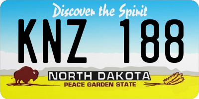 ND license plate KNZ188