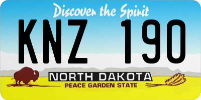 ND license plate KNZ190