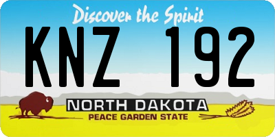 ND license plate KNZ192
