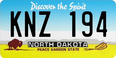 ND license plate KNZ194